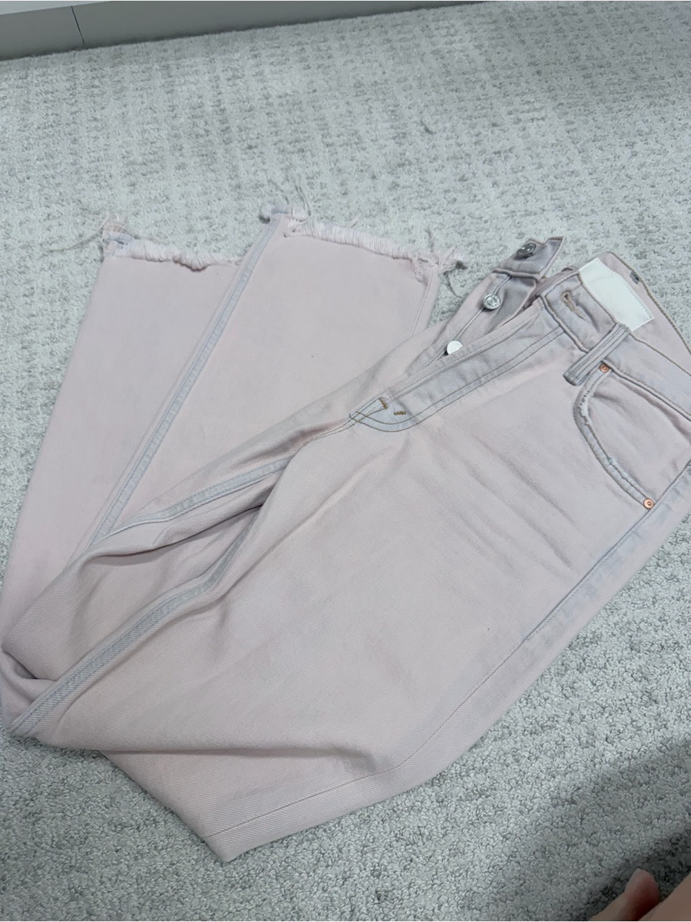 MOTHER Blush Pink Cropped Ankle Jeans